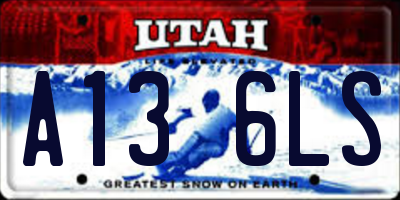 UT license plate A136LS