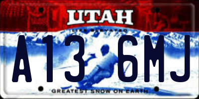 UT license plate A136MJ