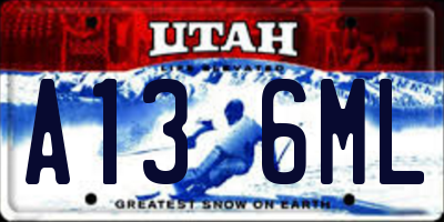 UT license plate A136ML
