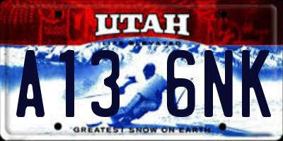 UT license plate A136NK