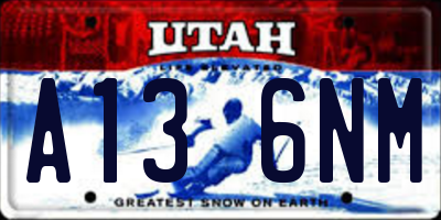 UT license plate A136NM