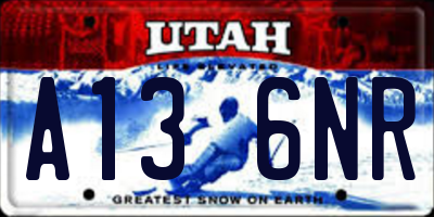 UT license plate A136NR