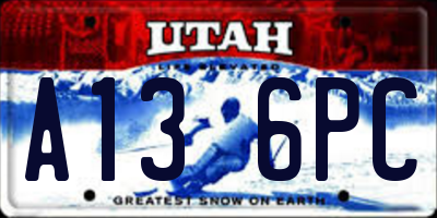 UT license plate A136PC