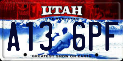 UT license plate A136PF