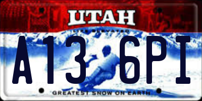 UT license plate A136PI