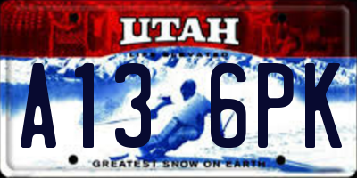 UT license plate A136PK