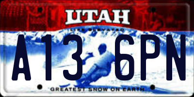 UT license plate A136PN
