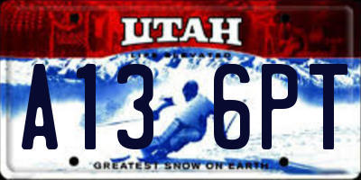 UT license plate A136PT
