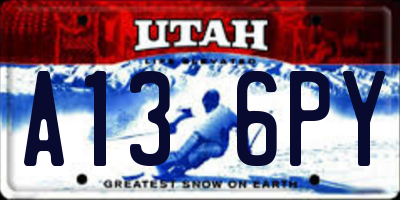 UT license plate A136PY