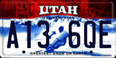 UT license plate A136QE