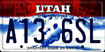 UT license plate A136SL