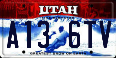 UT license plate A136TV