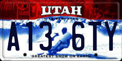 UT license plate A136TY
