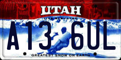 UT license plate A136UL