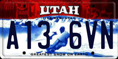 UT license plate A136VN