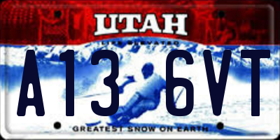 UT license plate A136VT