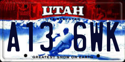UT license plate A136WK