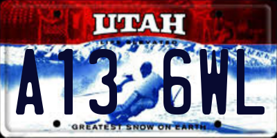 UT license plate A136WL