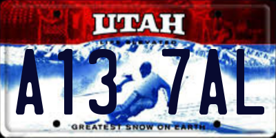 UT license plate A137AL