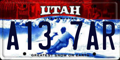 UT license plate A137AR