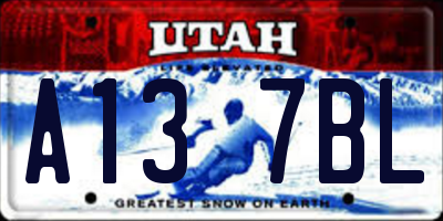 UT license plate A137BL
