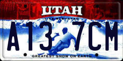 UT license plate A137CM
