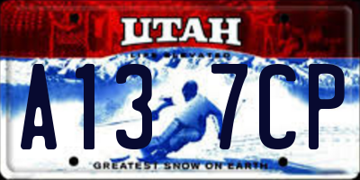 UT license plate A137CP