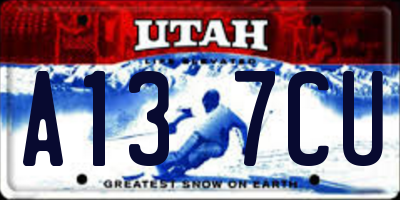 UT license plate A137CU