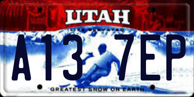 UT license plate A137EP