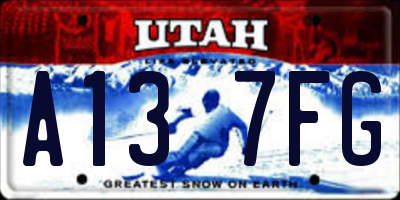 UT license plate A137FG