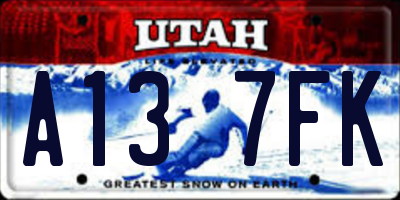 UT license plate A137FK