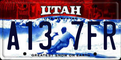 UT license plate A137FR