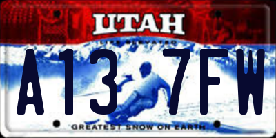 UT license plate A137FW