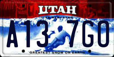 UT license plate A137GO