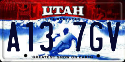 UT license plate A137GV