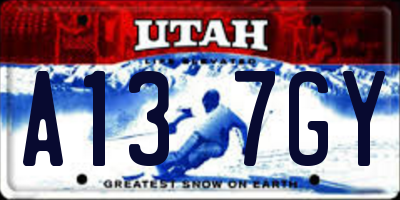 UT license plate A137GY