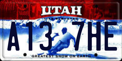 UT license plate A137HE