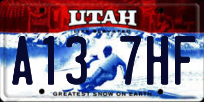 UT license plate A137HF