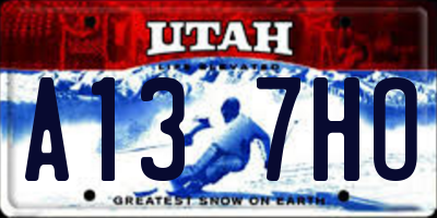 UT license plate A137HO