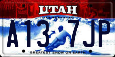 UT license plate A137JP