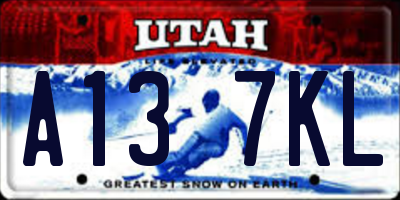 UT license plate A137KL