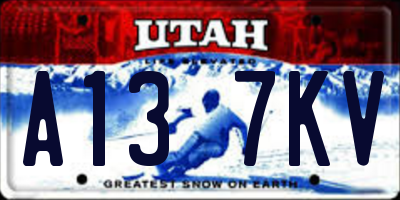 UT license plate A137KV