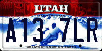 UT license plate A137LR