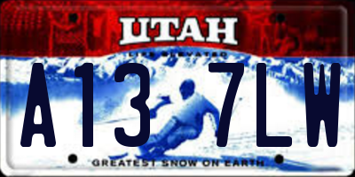 UT license plate A137LW