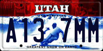 UT license plate A137MM