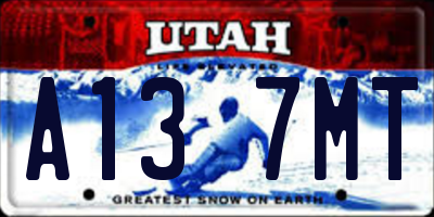 UT license plate A137MT