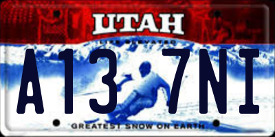 UT license plate A137NI