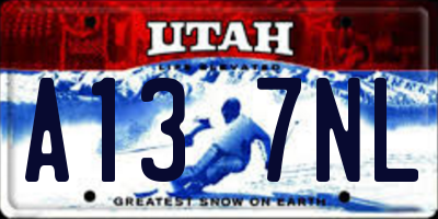 UT license plate A137NL