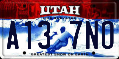 UT license plate A137NO