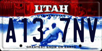 UT license plate A137NV